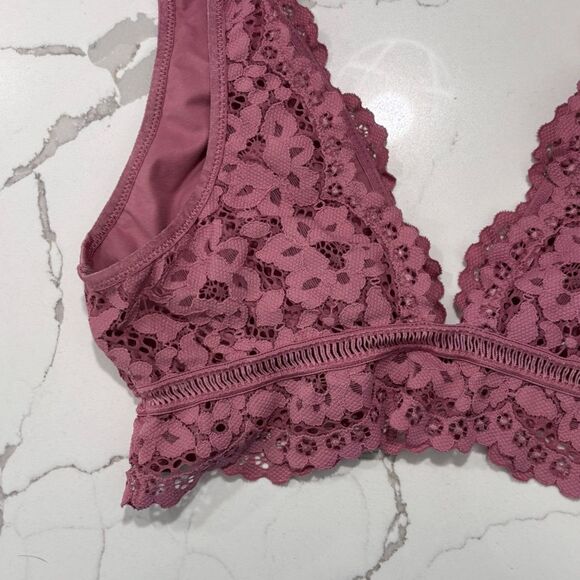 Victoria’s Secret Body by Victoria Women’s Pink Lace Bralette Bra Medium Lounge - Picture 10 of 15